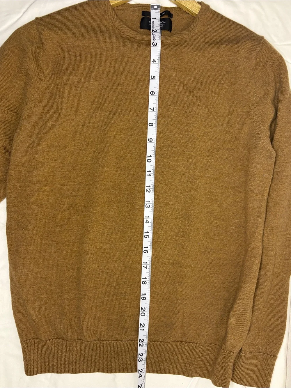 Nordstrom Men’s merino wool Crewneck Sweater — Caramel Brown size medium